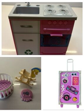 LOT VINTAGE MATTEL BARBIE KELLY DOLL MY VERY OWN NURSERY ROCKING HORSE BIN